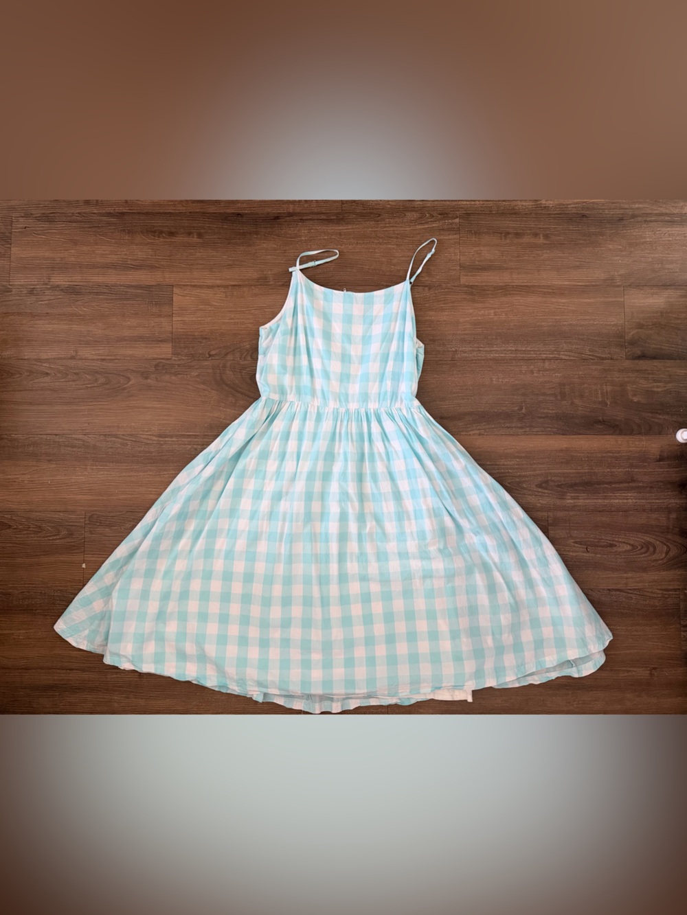 Lindy Bop Light Blue Gingham Sundress with Spaghetti Straps